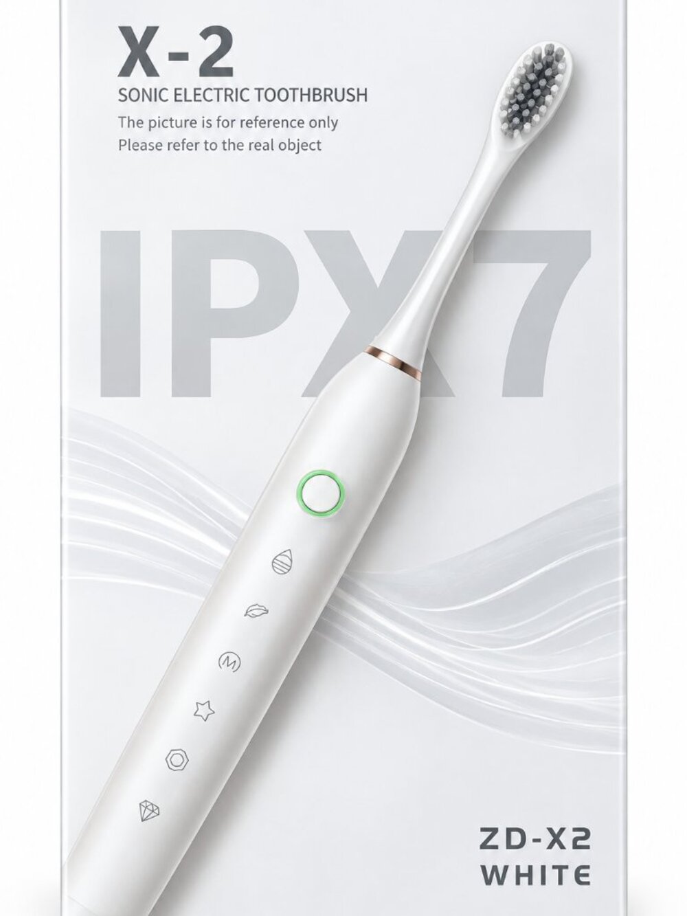 WHITE IPX7 X-2 TOOTHBRUSH